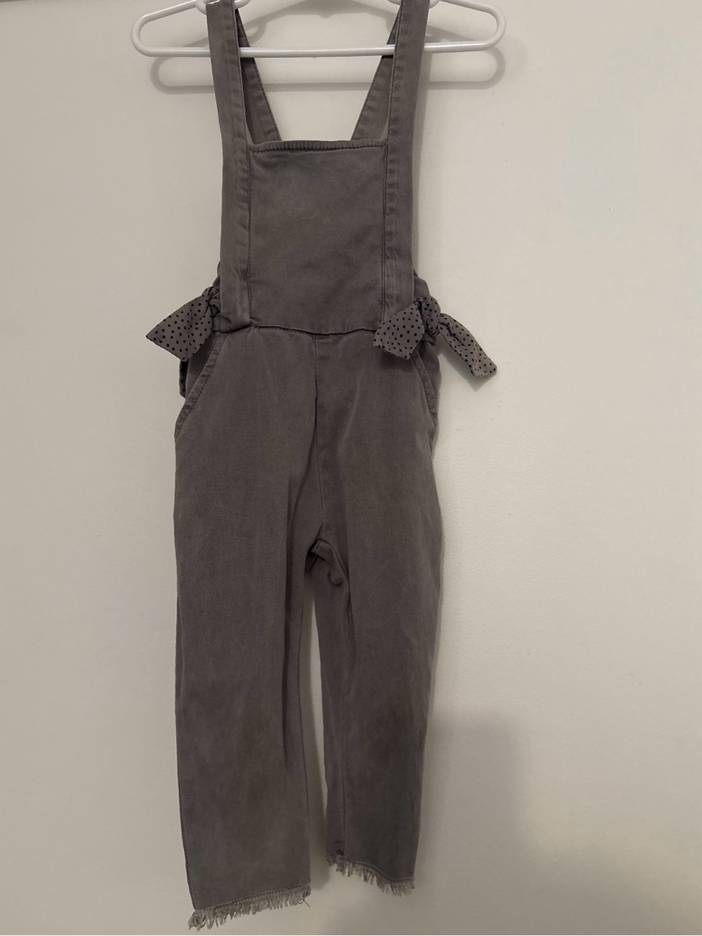 ZARA Baby Girl Collection Gray Bib Overalls 18-24 Months